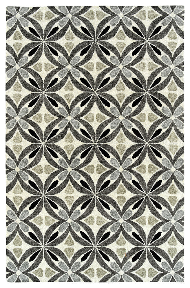 Kaleen Peranakan Tile Collection Grey 2'' x 3'' Rug