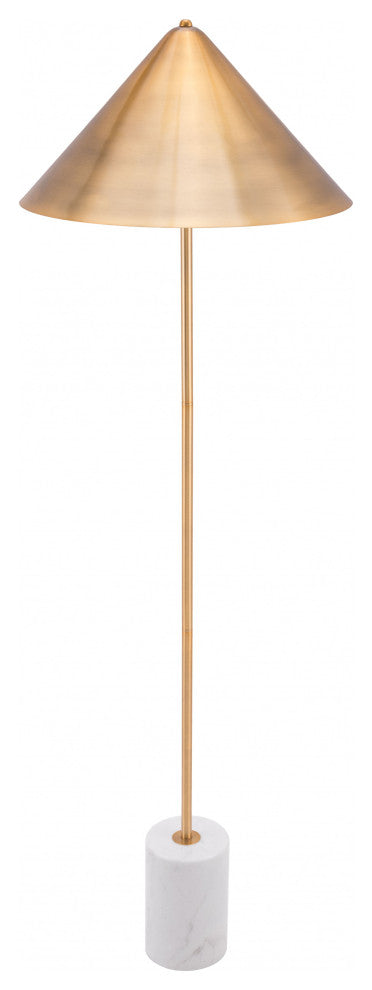 Flare Floor Lamp Gold and White