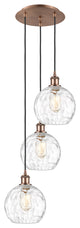 Athens Multi-Pendant, Antique Copper, Clear Water Glass