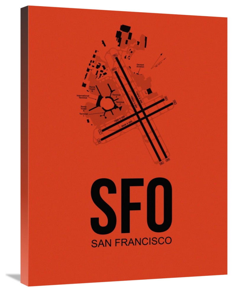 "SFO San Francisco Airport Orange" Fine Art Print
