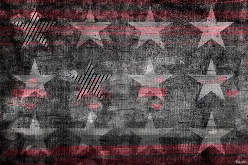 "Star Flag" Print on Canvas, 24"x16"