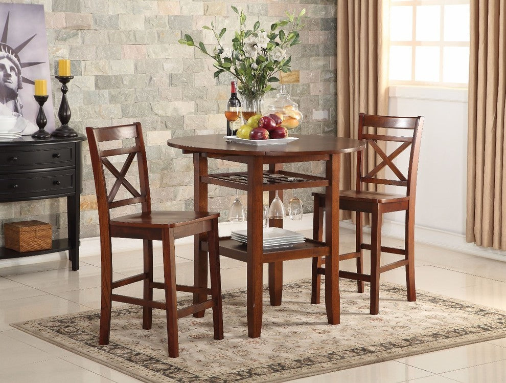 Benzara BM157248 Smart Looking Counter Height Table, Cherry