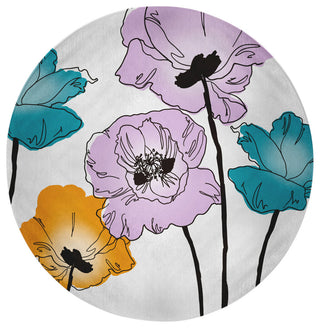 Popping Poppies Spring Chenille Rug, Lilac, 5' Round