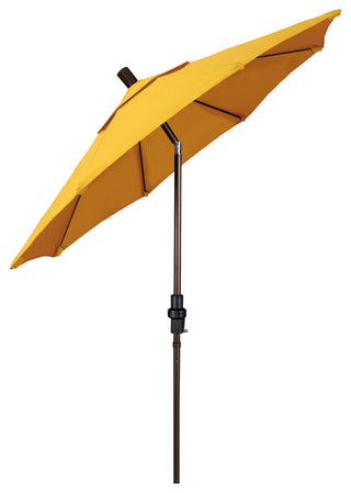 7.5' Bronze Collar Tilt Lift Fiberglass Rib Aluminum Umbrella, Sunbrella, Sunflower Yellow