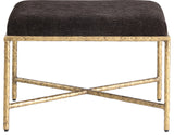 Valley Upholstered Bench, Brown, 25" W x 18" D, Gold, Chenille Fabric