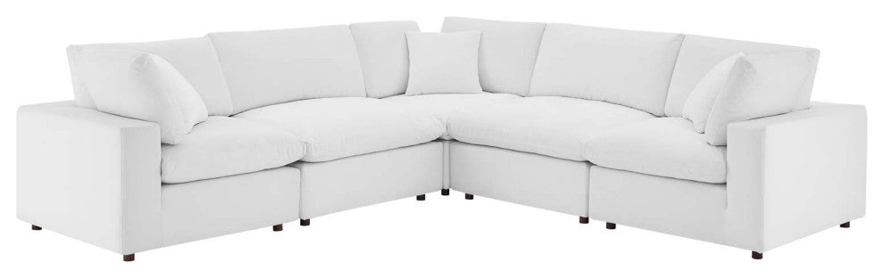 Sectional Sofa Set, Velvet, White, Modern, Living Lounge Hotel Lobby Hospitality