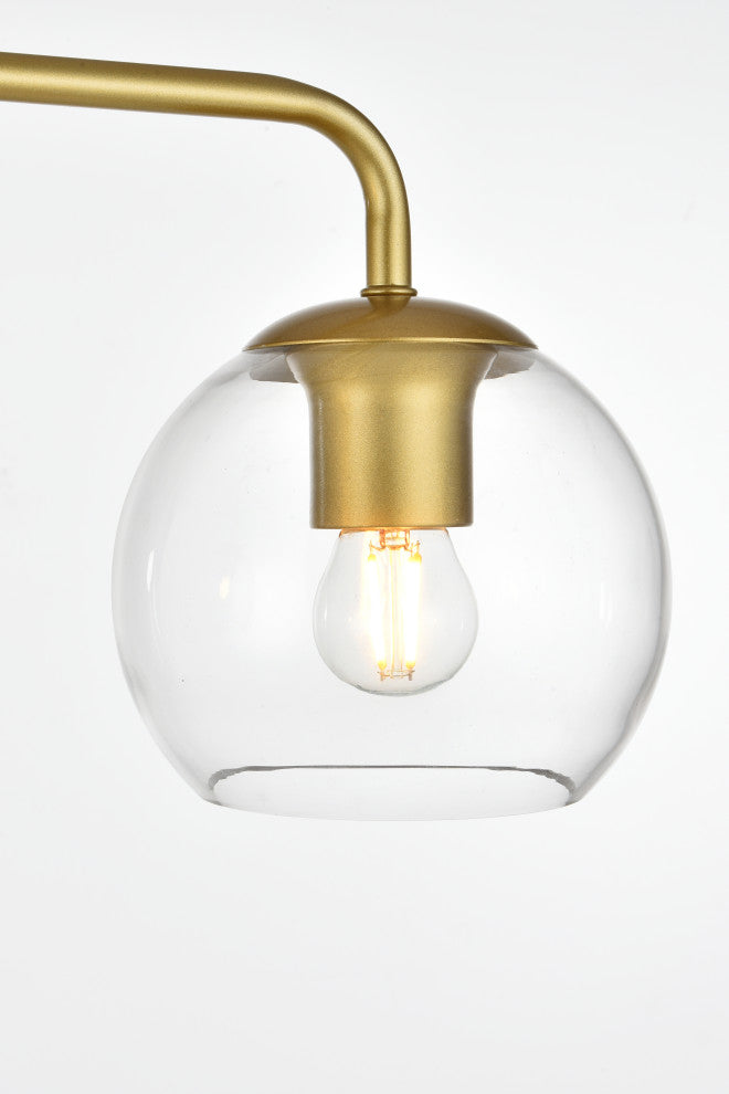 4 Light Brass And Clear Bath Sconce