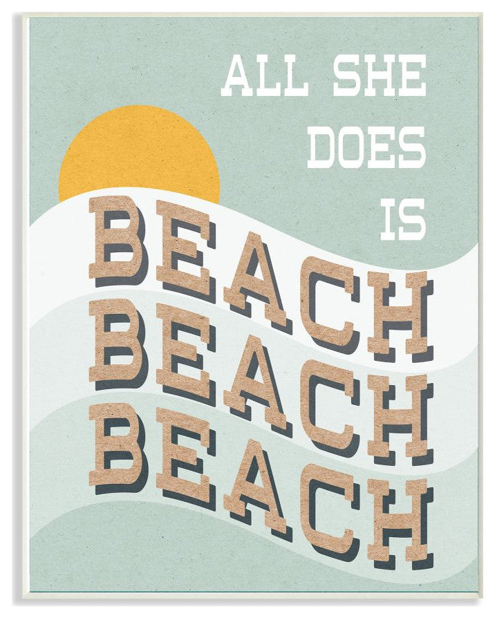 Funny Word Beach Ocean Coast Design, 12"x18"