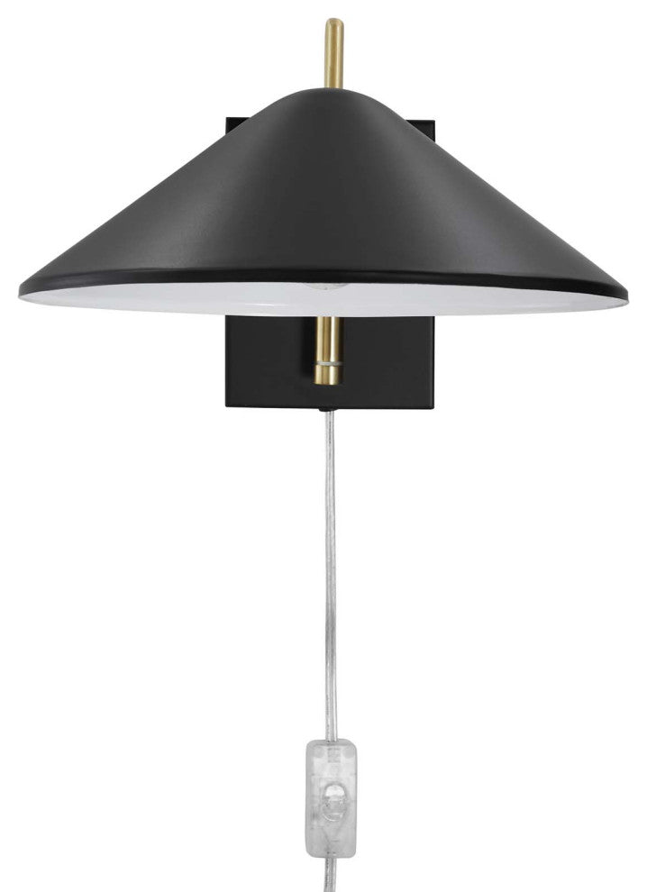 Sconce Wall Lamp Light Fixture, Black, Metal, Modern Cafe Bistro Hospitality