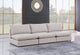 Mackenzie Linen Textured Fabric Upholstered 3-Piece Modular Sofa, Beige
