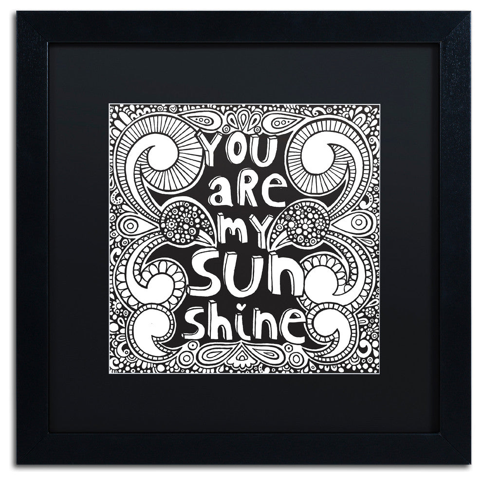 Hello Angel 'Sunshine' Art, Black Frame, Black Mat, 16x16