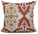 Bombay Medallion, Geometric Print Pillow, Coral, 18"x18"