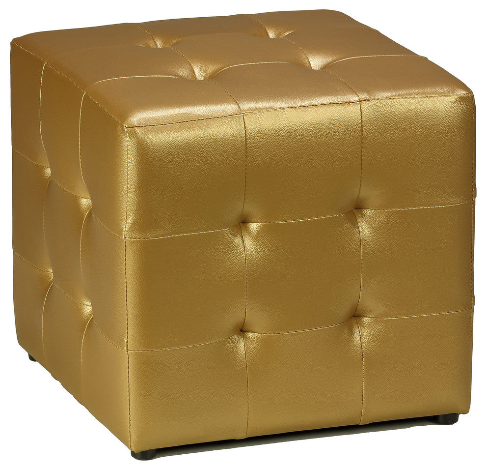 Apollo Cube Ottoman, Gold