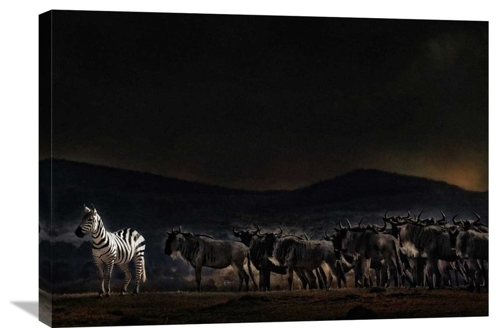 "An Evening In Kenya" Stretched Canvas Giclee by Piet Flour, 30x21"