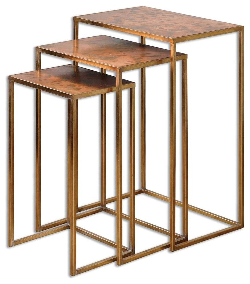 Uttermost Copres Oxidized Nesting Tables Set and 3