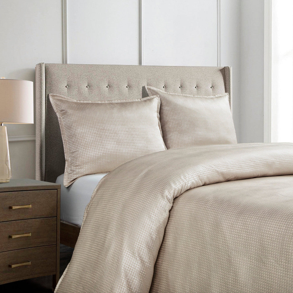 Sydney Champagne Jacquard Comforter Set, 3-Piece, Super Queen