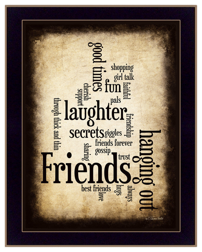 "Friends" By Susan Boyle, Printed Wall Art, Ready To Hang, Black Frame