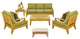 6-Piece Atnas Outdoor Teak Sofa Set With Sunbrella Cushions Canvas Chestnut
