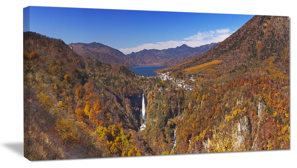Kegon Falls near Nikko Panorama, Landscape Canvas Art Print, 40x20