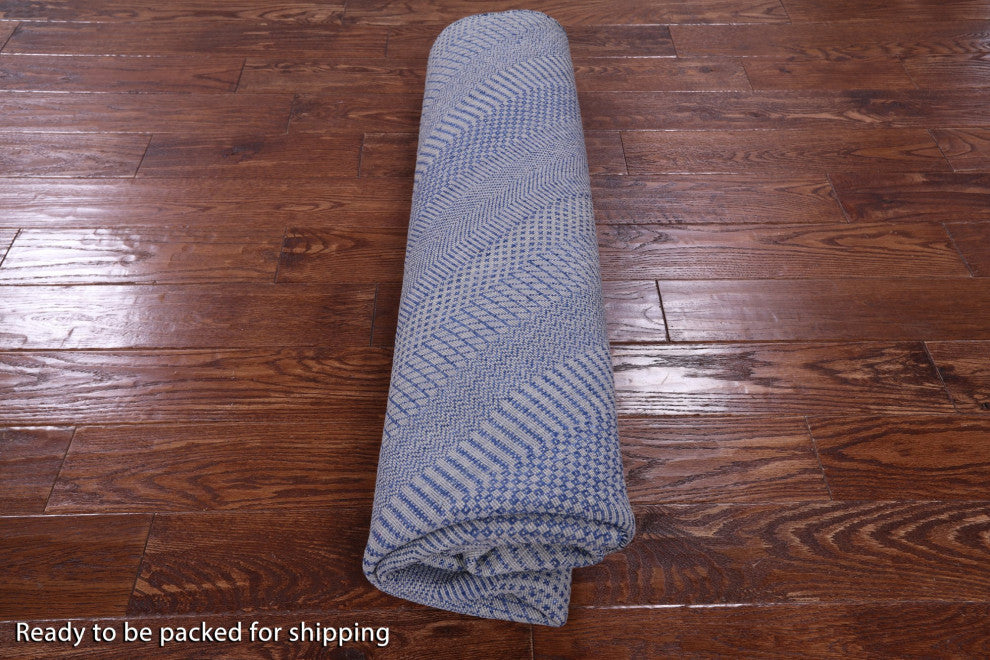 7' Round Wool and Silk Hand-Knotted Savannah Grass Rug Q11460