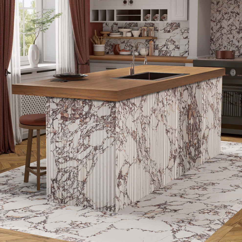 Touche Pleated Deco Rubis Porcelain Floor/Wall Tile