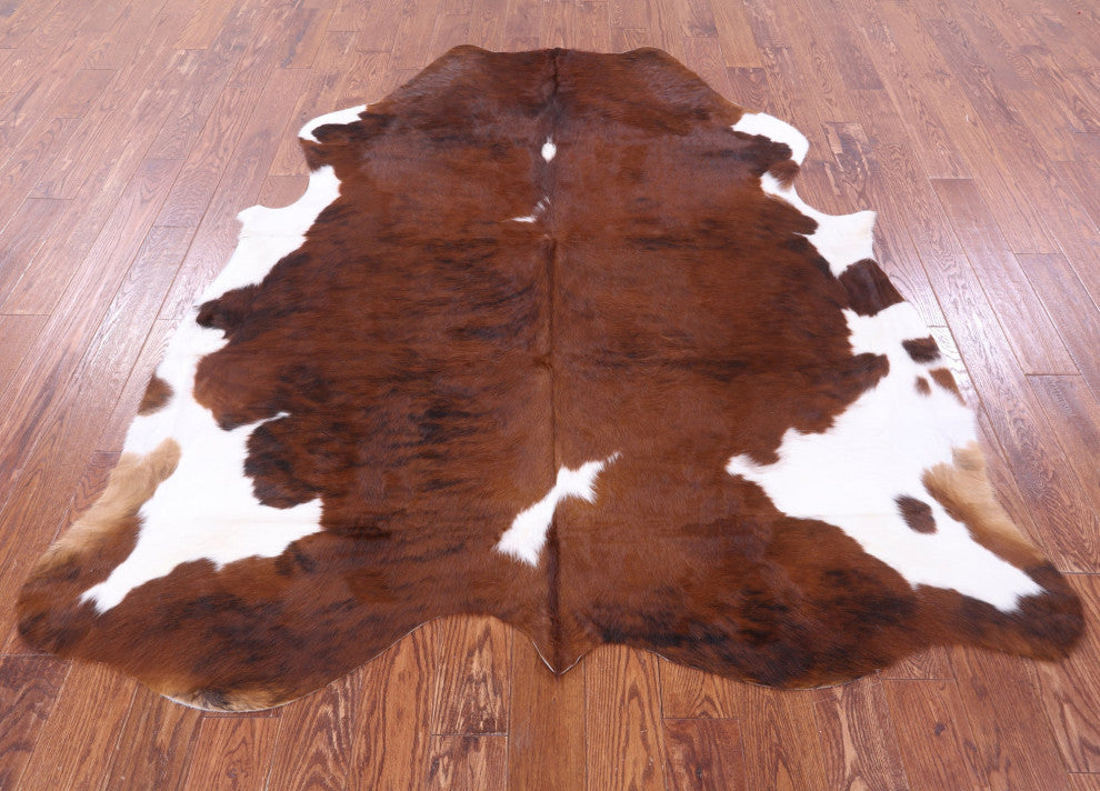7' 3" X 6' 5" Organic Natural Hair-On Cowhide Area Rug C1637