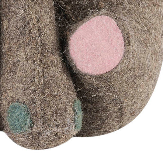 Elephant Door Stop in Hand Felted Wool, Pink