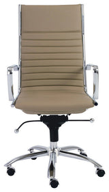 Dirk High Back Office Chair, Taupe/Chrome