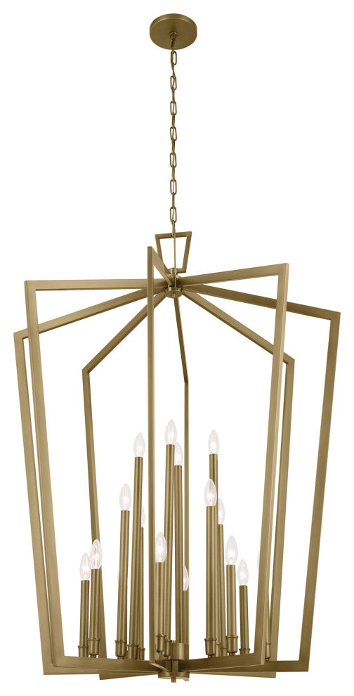 Abbotswell 49" 16 Light Foyer Pendant, Natural Brass