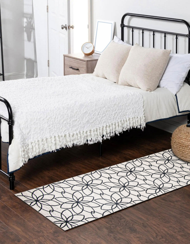 Aqua Terali Area Rug, Ivory, 2'6"x8'