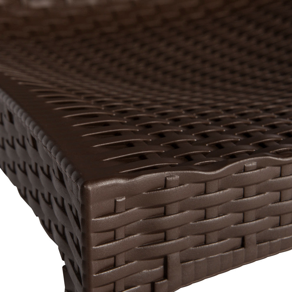 Leisuremod Weave Mace Indoor Outdoor Patio Chair, Set of 2, Brown