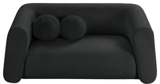 Abbington Boucle Fabric Upholstered Loveseat, Black