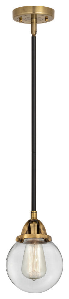 Beacon Mini Pendant, Black Antique Brass, Clear, Clear