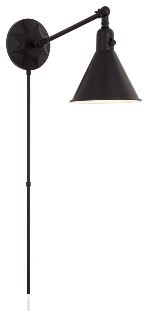 CRYSTORAMA MOR-8800-MK Morgan 1 Light Matte Black Sconce