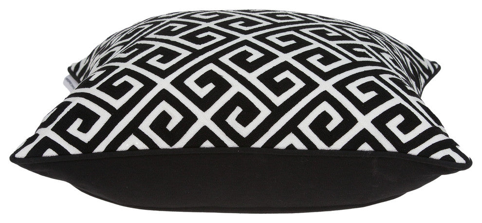 Cameo Transitional Black and White Pillow Cover With Poly Insert