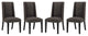Baron Dining Chair Fabric Set of 4, Brown