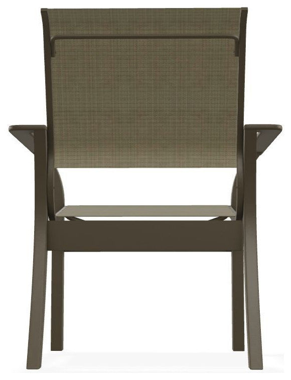 Leeward Sling Stackable Outdoor Dining Chair, Elevation Stone/Beachwood