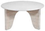 Bali Round Cocktail Table - Mango Wood - White Wash