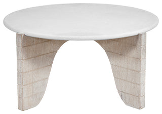 Bali Round Cocktail Table - Mango Wood - White Wash