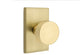 Emtek Passage Handle Set Rectangle Rosette Round Knob, Satin Brass