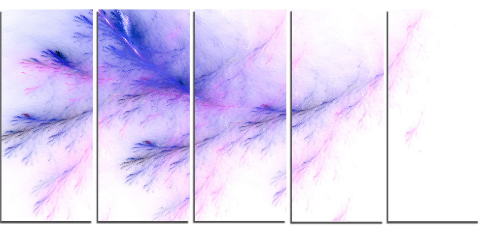 Bright Blue Veins of Marble, Abstract Wall Art Canvas, 60"x28", 5 Panels