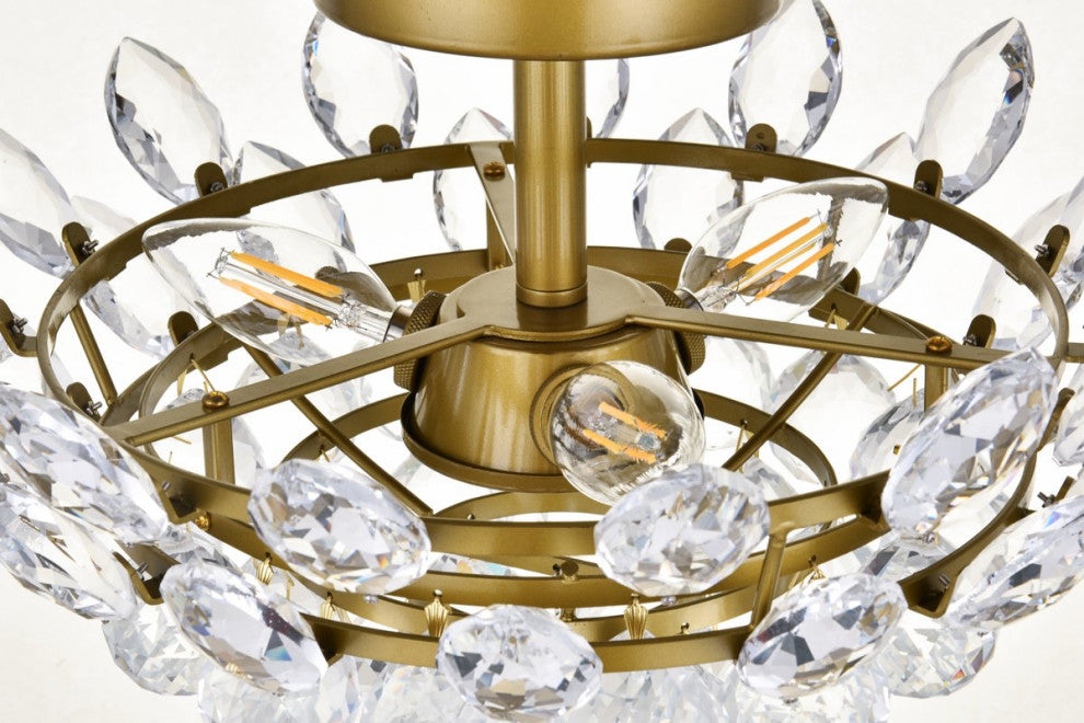 Eleana 14" Flush Mount, Brass