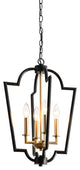 Iris Black and Light Gold With Bronze Lantern Chandelier