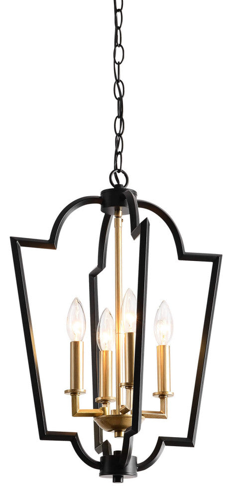 Iris Black and Light Gold With Bronze Lantern Chandelier