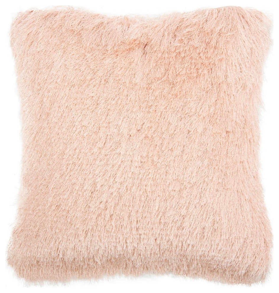 Safavieh Chic Shag Pillow, Blush, 1'8" Square