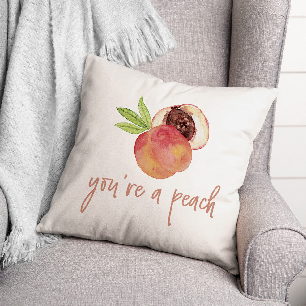 Youre Peach Fruit Pillow 18x18 Spun Poly Pillow