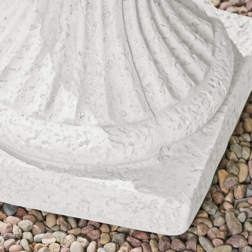 GDF Studio Michaelia Lightweight Concrete Chalice Garden Decorative Urn Planter, Antique White