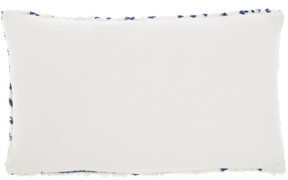 Mina Victory AA019 Throw Pillow, Blue Ink, 12"X20"