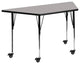 Mobile 25''Wx45''L Trapezoid Gray Hp Laminate Activity Table