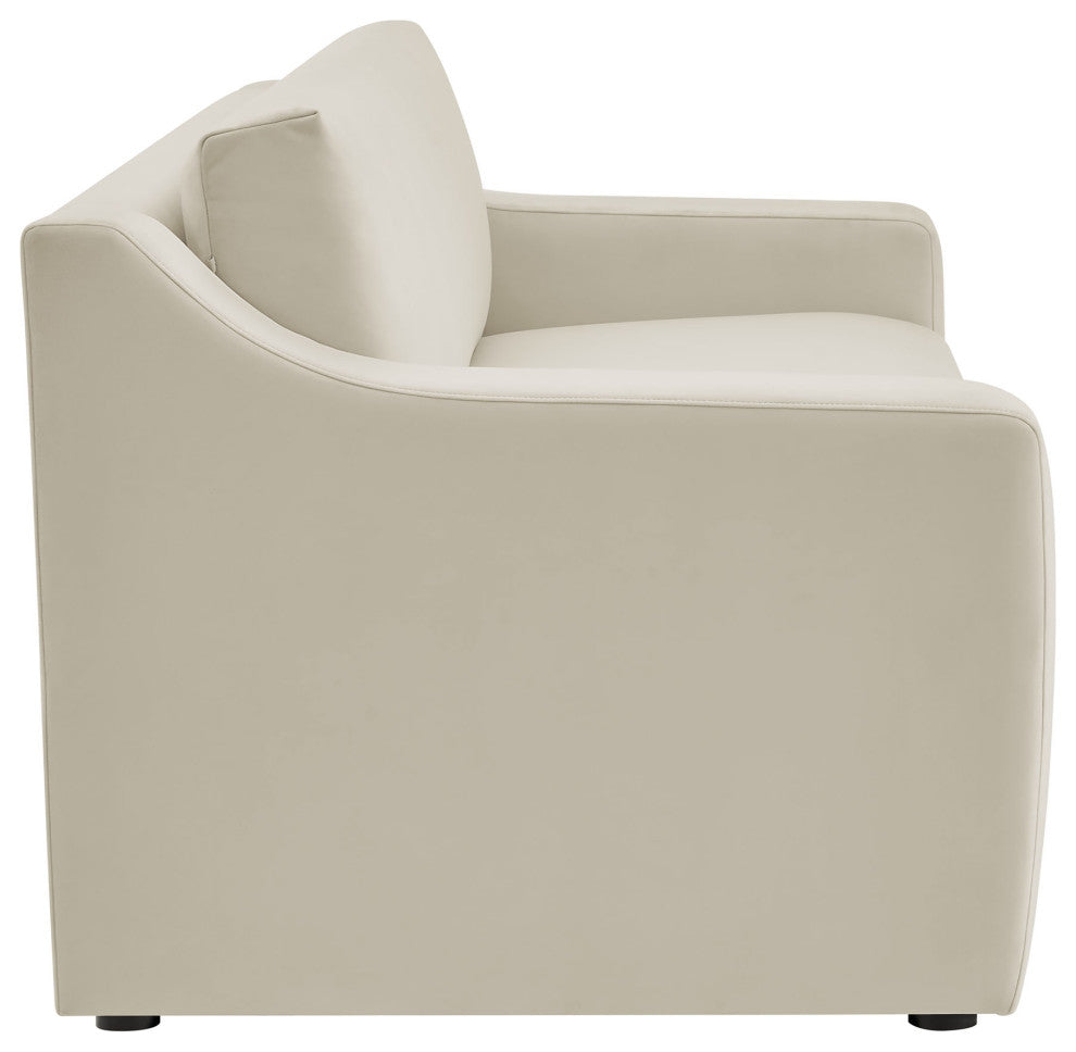 Liora Performance Velvet Sofa, Alabaster